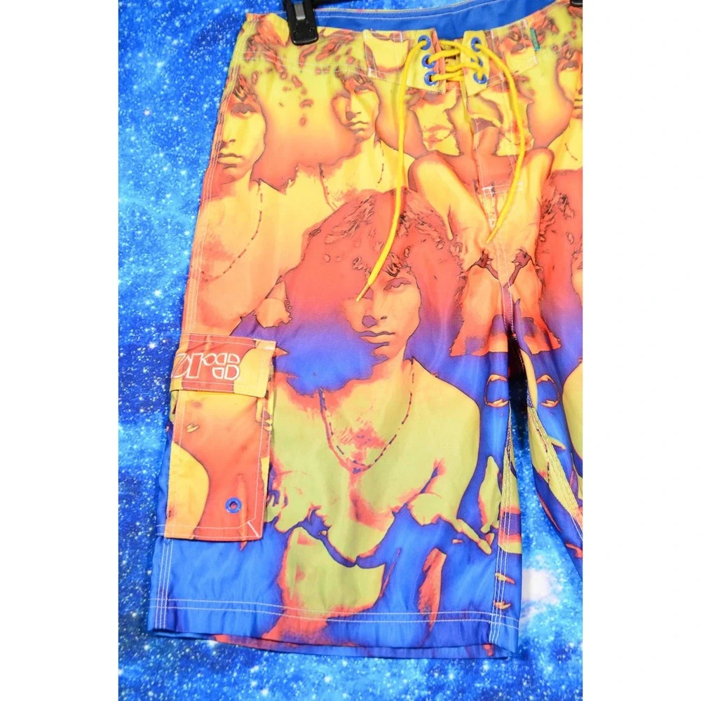 Dragonfly Shorts Mens 34 Multicolor The Doors Tie Dye Boardshorts Swim Surf